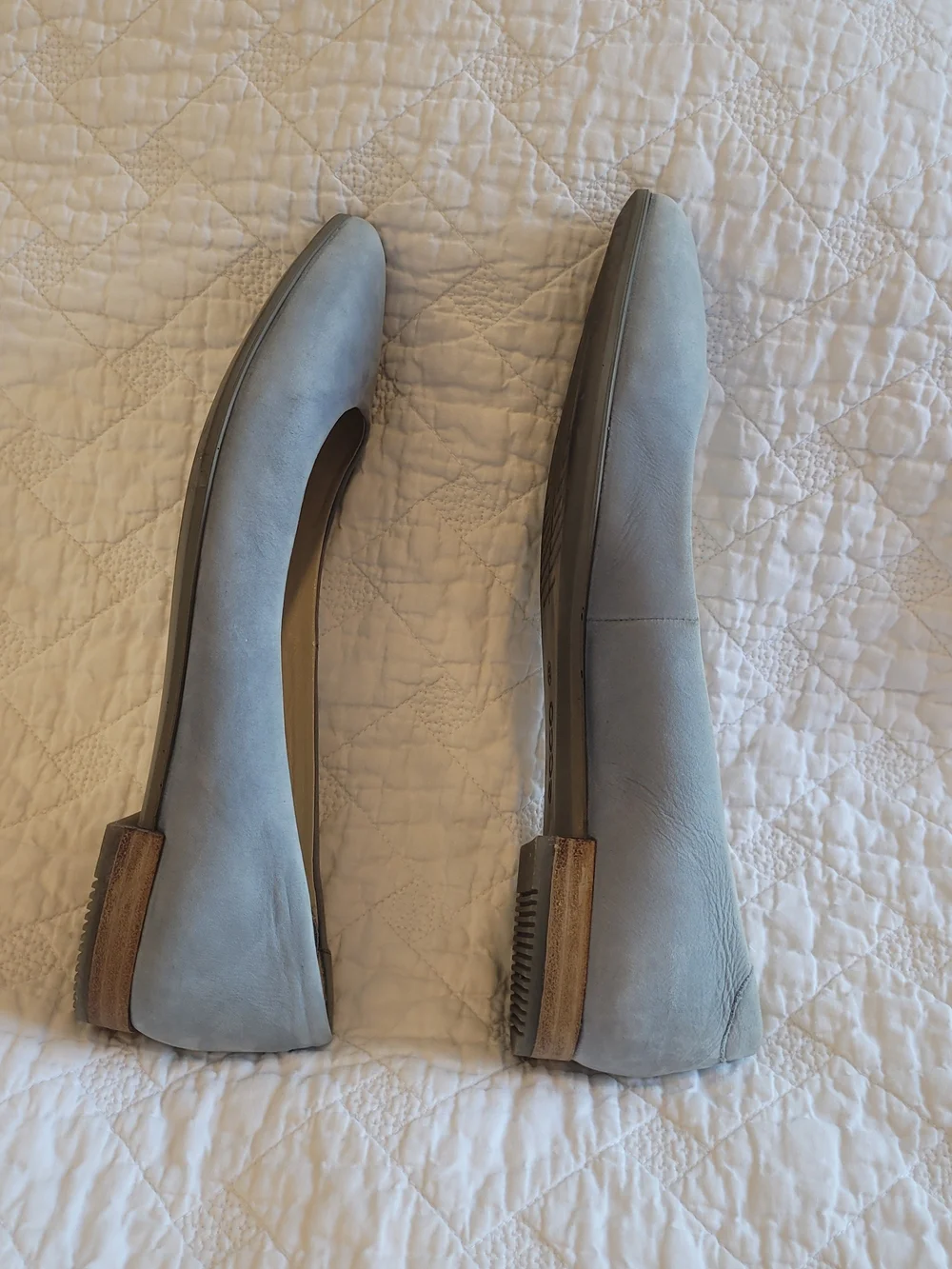 Ecco Light Pale Blue Pointed-Toe Ballet Flats Euro Sz 36